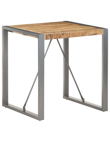Tavolo da Pranzo 70x70x75 cm in Legno Massello di Mango Grezzo