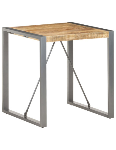 Tavolo da Pranzo 70x70x75 cm in Legno Massello di Mango Grezzo