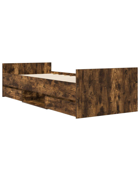 Telaio del letto con storage Rovere Fumo 80 x 200 cm