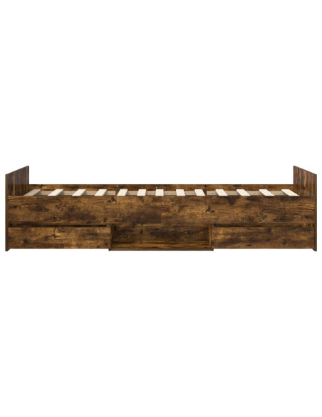 Telaio del letto con storage Rovere Fumo 80 x 200 cm