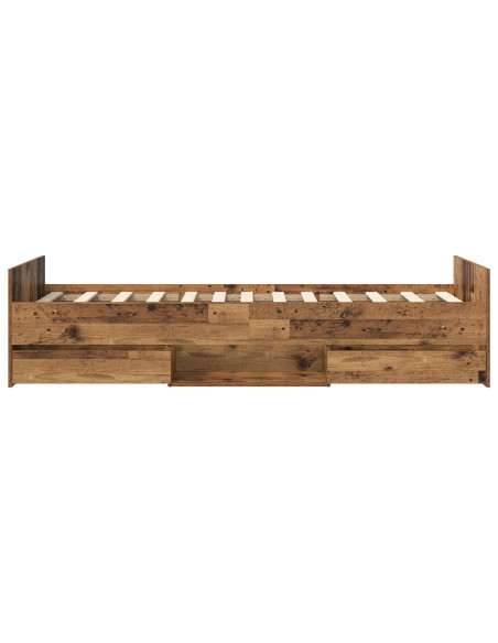 Telaio del letto con storage Legno antico 80 x 200 cm