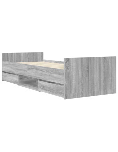 Telaio del letto con storage Sonoma grigio 80 x 200 cm 2