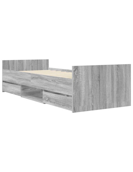 Telaio del letto con storage Sonoma grigio 80 x 200 cm