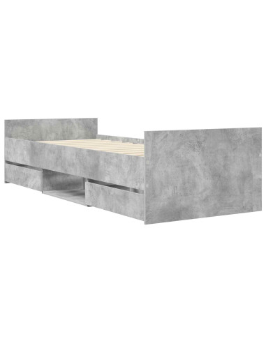 Telaio del letto con storage Grigio Cemento 80 x 200 cm