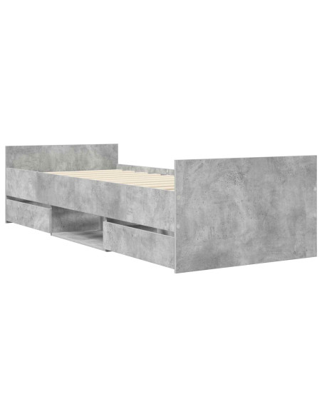 Telaio del letto con storage Grigio Cemento 80 x 200 cm