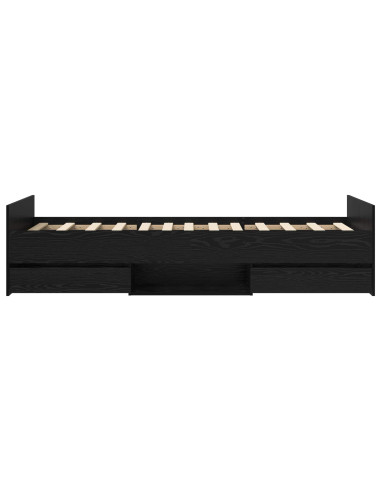 Telaio del letto con storage Rovere Nero 80 x 200 cm