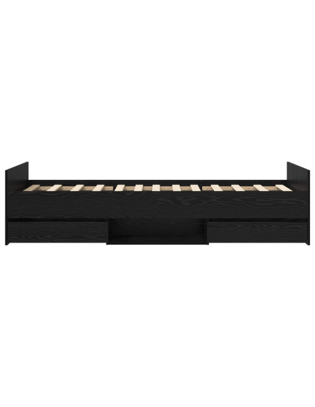 Telaio del letto con storage Rovere Nero 80 x 200 cm