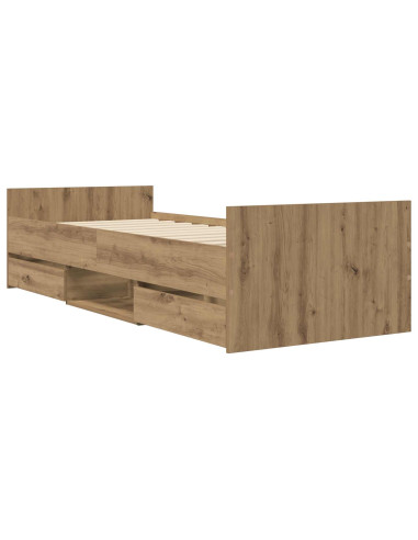 Telaio del letto con storage Rovere Artigianale 80 x 200 cm