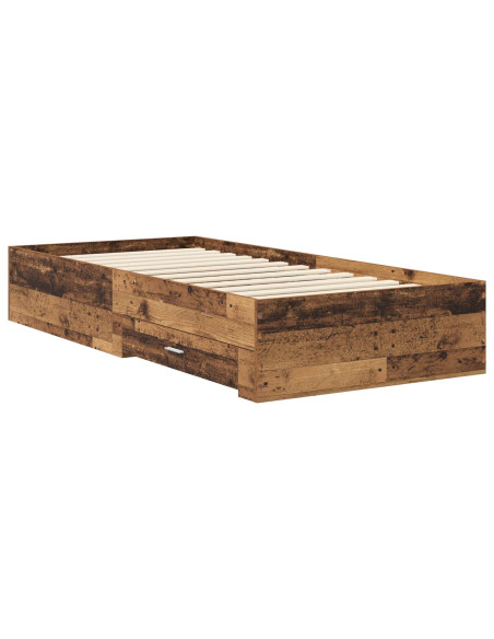 Telaio del letto con storage Legno antico 80 x 200 cm