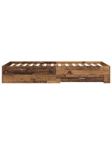 Telaio del letto con storage Legno antico 80 x 200 cm
