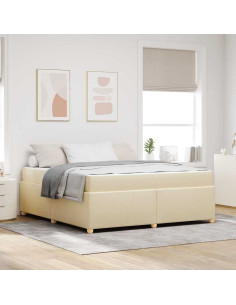 Struttura del letto con materasso Crema 180 x 200 cm Tessuto