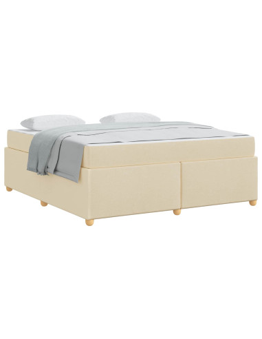 Struttura del letto con materasso Crema 180 x 200 cm Tessuto