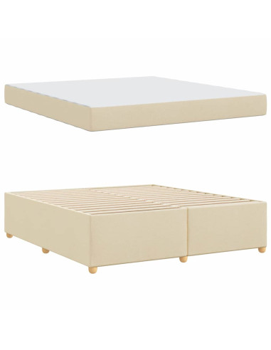 Struttura del letto con materasso Crema 180 x 200 cm Tessuto