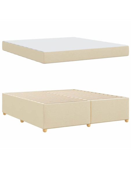 Struttura del letto con materasso Crema 180 x 200 cm Tessuto