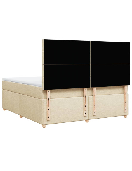 Giroletto a Molle con Materasso Crema 180x200 cm in Tessuto