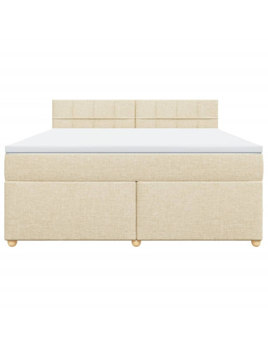 Giroletto a Molle con Materasso Crema 180x200 cm in Tessuto