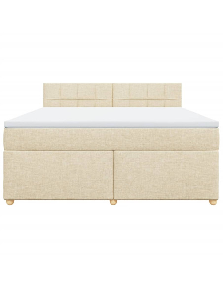 Giroletto a Molle con Materasso Crema 180x200 cm in Tessuto