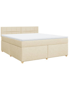 Giroletto a Molle con Materasso Crema 180x200 cm in Tessuto 2