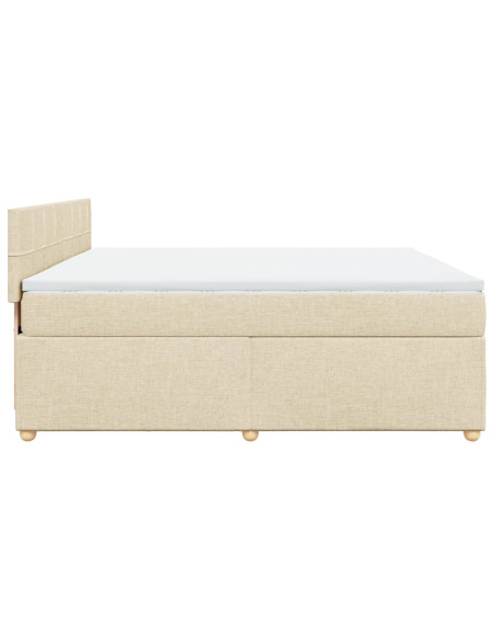 Giroletto a Molle con Materasso Crema 180x200 cm in Tessuto