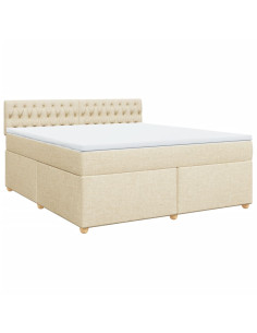 Giroletto a Molle con Materasso Crema 180x200 cm in Tessuto 2