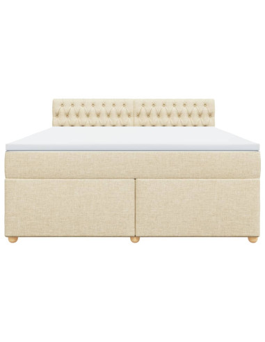 Giroletto a Molle con Materasso Crema 180x200 cm in Tessuto