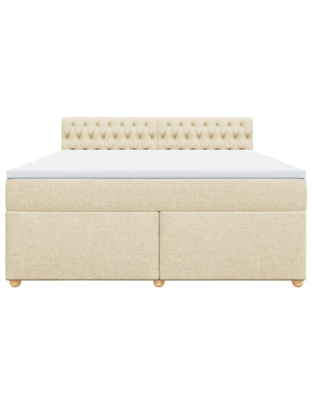 Giroletto a Molle con Materasso Crema 180x200 cm in Tessuto