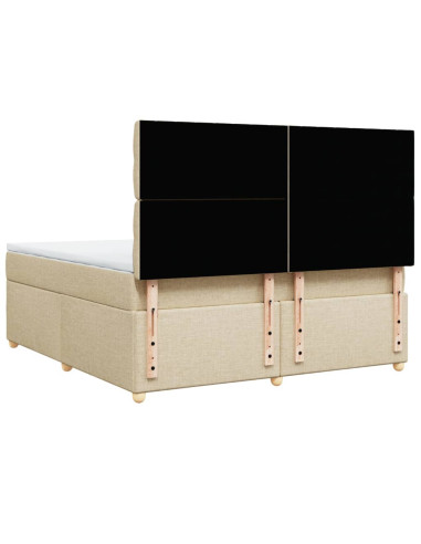 Giroletto a Molle con Materasso Crema 180x200 cm in Tessuto