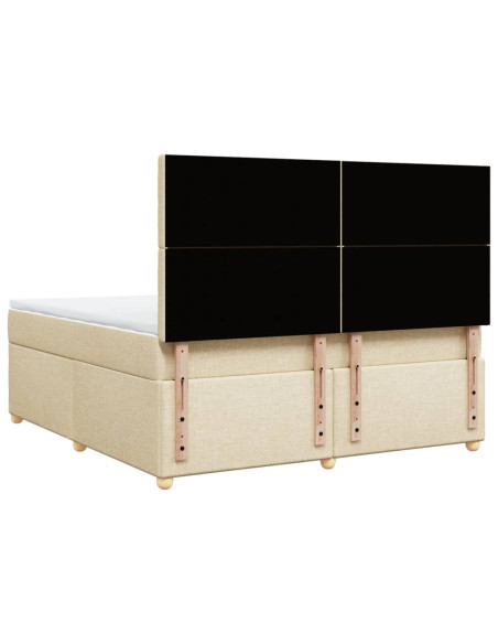 Giroletto a Molle con Materasso Crema 180x200 cm in Tessuto