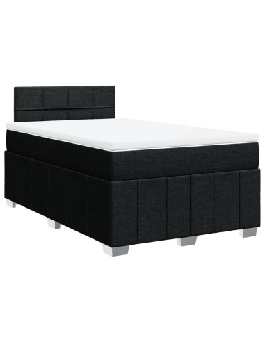 Giroletto a Molle con Materasso Nero 120x190 cm in Tessuto