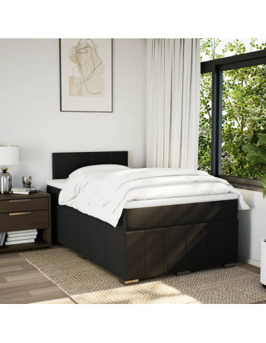Giroletto a Molle con Materasso Nero 120x190 cm in Tessuto