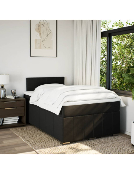 Giroletto a Molle con Materasso Nero 120x190 cm in Tessuto