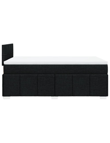 Giroletto a Molle con Materasso Nero 120x190 cm in Tessuto