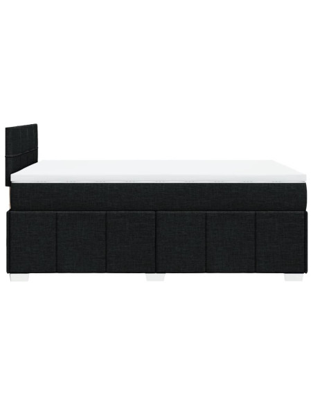 Giroletto a Molle con Materasso Nero 120x190 cm in Tessuto