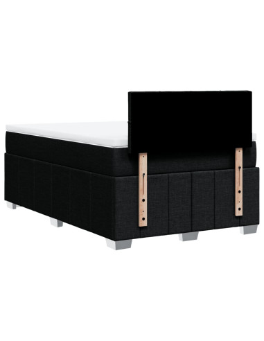 Giroletto a Molle con Materasso Nero 120x190 cm in Tessuto