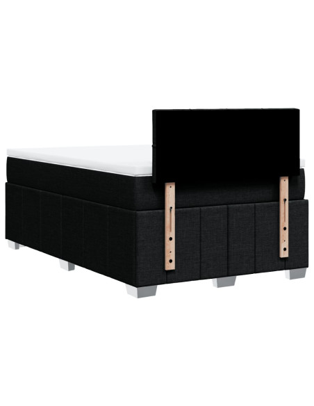 Giroletto a Molle con Materasso Nero 120x190 cm in Tessuto