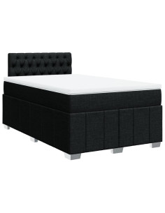 Giroletto a Molle con Materasso Nero 120x190 cm in Tessuto 2