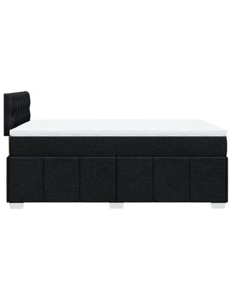 Giroletto a Molle con Materasso Nero 120x190 cm in Tessuto