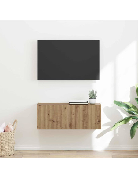 Mobile TV da parete 78,5 x 31 x 29,5 cm Rovere Artigianale