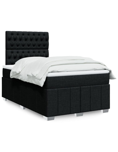 Giroletto a Molle con Materasso Nero 120x190 cm in Tessuto