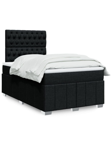 Giroletto a Molle con Materasso Nero 120x190 cm in Tessuto
