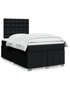 Giroletto a Molle con Materasso Nero 120x190 cm in Tessuto