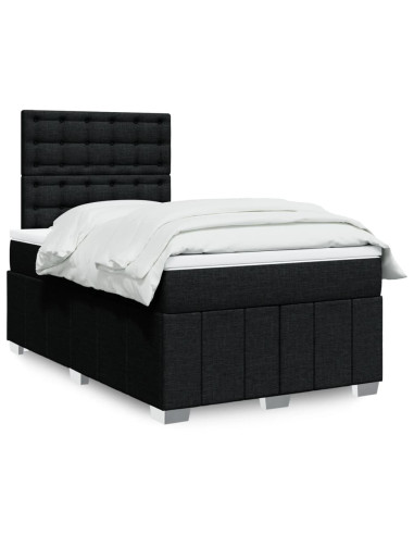 Giroletto a Molle con Materasso Nero 120x190 cm in Tessuto