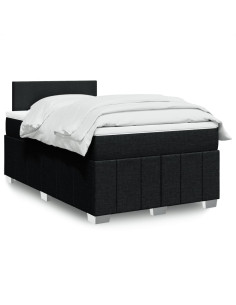 Giroletto a Molle con Materasso Nero 120x190 cm in Tessuto