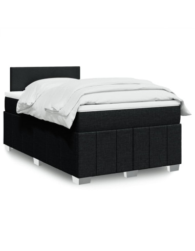 Giroletto a Molle con Materasso Nero 120x190 cm in Tessuto