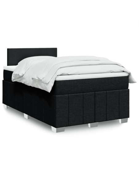 Giroletto a Molle con Materasso Nero 120x190 cm in Tessuto
