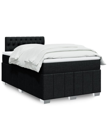Giroletto a Molle con Materasso Nero 120x190 cm in Tessuto