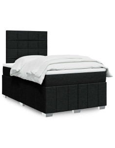 Giroletto a Molle con Materasso Nero 120x190 cm in Tessuto