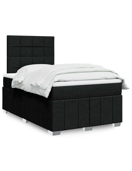 Giroletto a Molle con Materasso Nero 120x190 cm in Tessuto