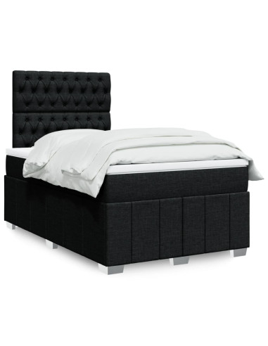 Giroletto a Molle con Materasso Nero 120x190 cm in Tessuto