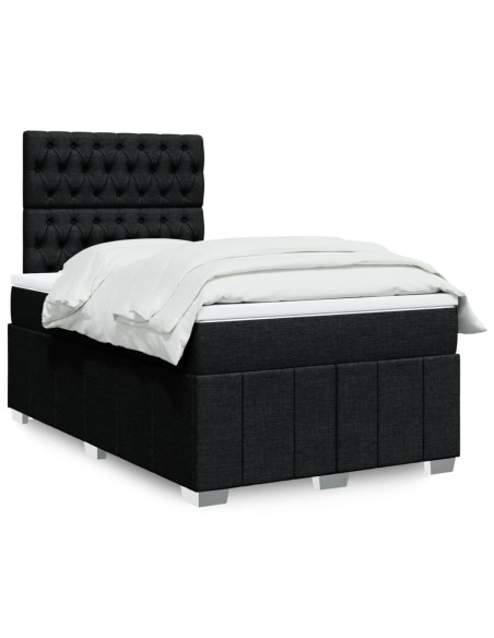 Giroletto a Molle con Materasso Nero 120x190 cm in Tessuto